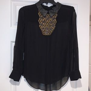 Karen Millen Crew Neck Three-Quarter Sleeve Blouse 👚 Size S / 4, UK8 🤩 MC